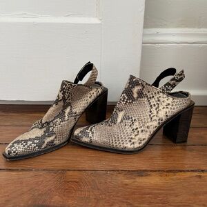Free People Snakeskin Mules